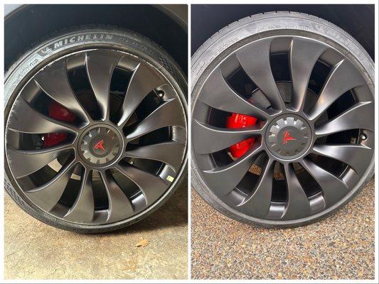 Before and after of my wheel repair