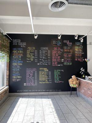 Chalkboard menu wall