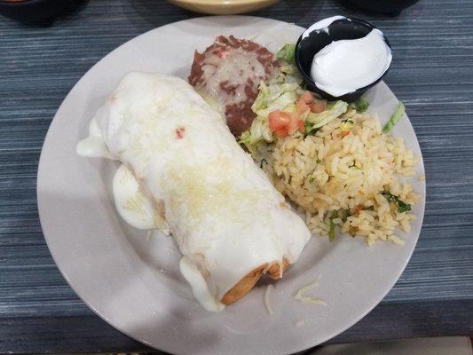 Chimichanga lunch meal