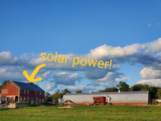 The farm provides a portion of their power through the sun!