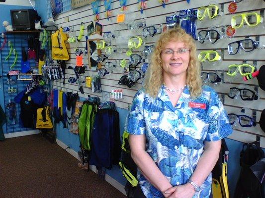 Owner Laurie at Pacific Watersports