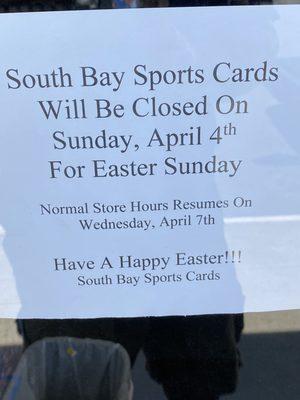 Easter hours