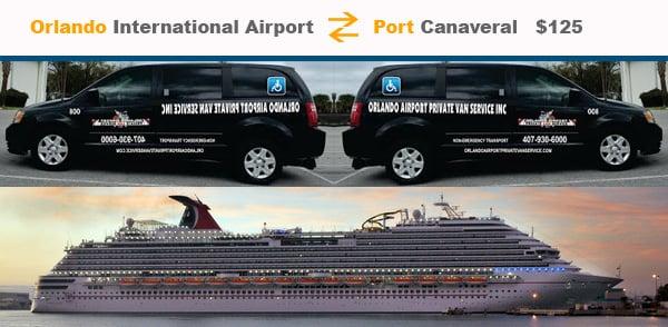 Port Canaveral Transfers to and from Orlando International Airport from $125 each way. Up to wheelchair 2 wheelchairs and 3 p...