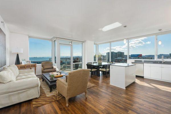 LEASED: Record lease Grand Water Views 2Bd 2Ba  + XL Glass Balcony.  $6,245/ month