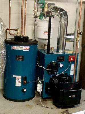 New furnace with 35 gal water tank.