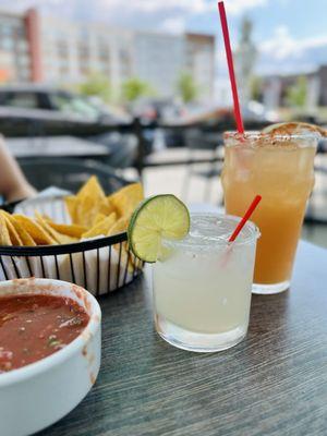 Skinny Margarita, Paloma, Chips and Salsa