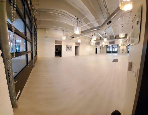 Yoga studio - panorama pic from door