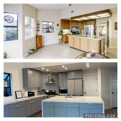 Before and after kitchen