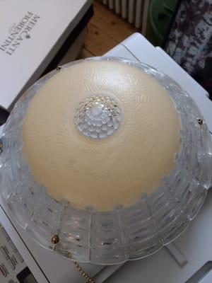 Vintage semi flush glass shade