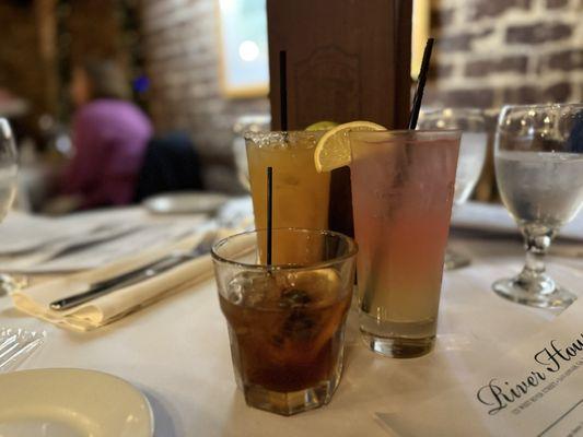 Old fashioned, Mango margarita, and Lavender gin drink.