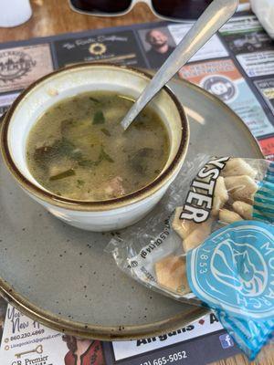 Italian wedding soup was delicious on this cold afternoon