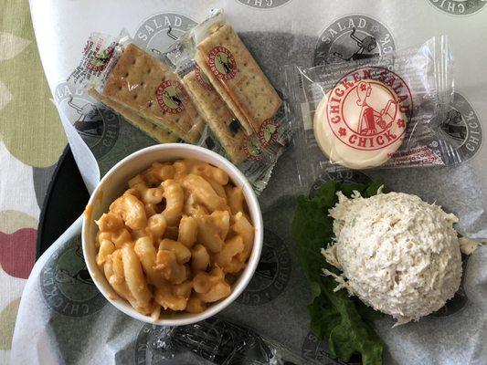 Classic Carol Chicken Salad and Mac 'n Cheese.