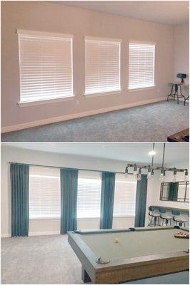 Before and after - Custom Drapery.