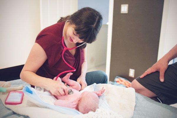 Postnatal baby care. You can tell she really enjoys this part!