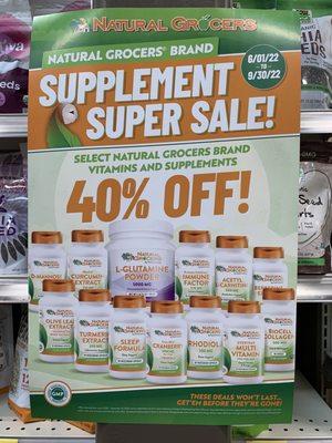 Supplement sale June 2022 at Natural Grocers