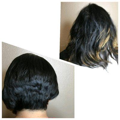 Asymmetrical, A-line Bob Back-view