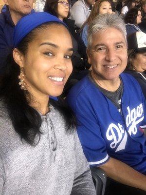 Ron with client Cassie @ the Dodger game.