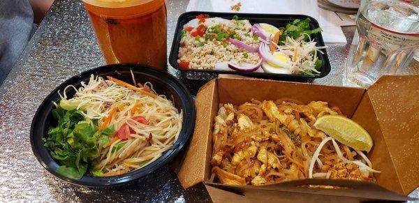 Tom Yum Soup, Som Tum Lao Salad, Pad Thai Noodle