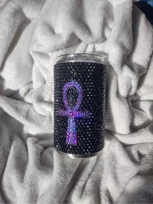 handmade anhk tumbler with rhinestones