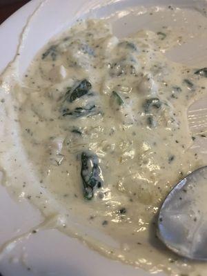 Spinach dip - just like a thick Alfredo with lots of cheese and fresh spinach!