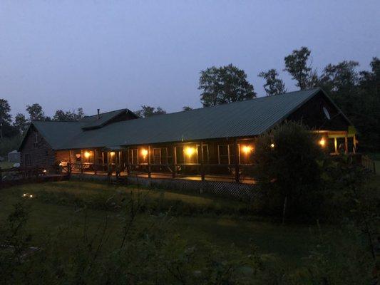 Guests love the covered porch and outdoor seating throughout the resort