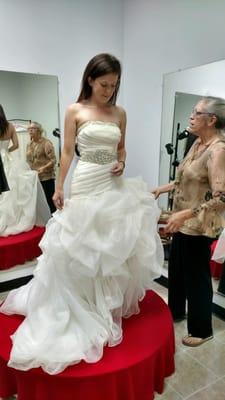 I took my wedding dress to fatima. It needed a lot of alterations! She made my day one to remember with the best dress.