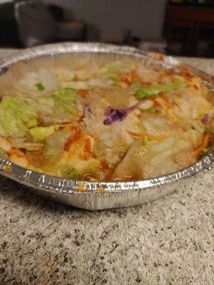 This makes no sense. Lettuce on top of a to-go burrito. Soft and not at all appetizing.