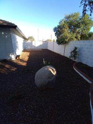 Side yard...paver pad is ready for the storage shed