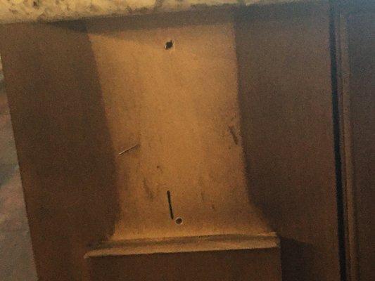 Kitchen island Corbel fell off. Was not installed properly. After it fell off, I discovered it was resin & not wood.