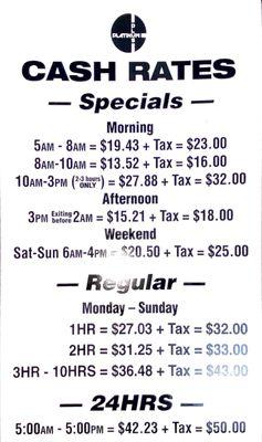 These are updated specials and regular rated for our garage!