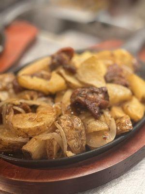 Fried Potato with Meat and Onion