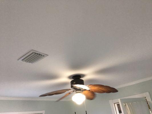 Final product of damaged ceiling, Restored to perfect smooth surface