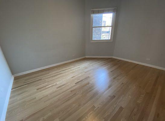 Bedroom, installed new floors.