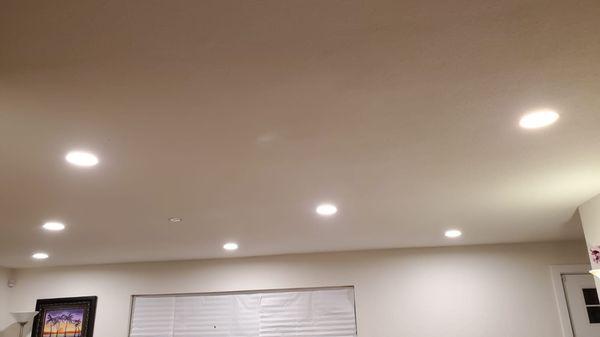 Recessed lighting in living room