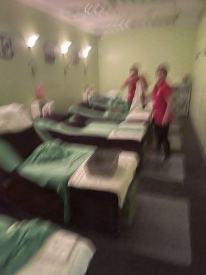 Ooops, this was blurry. Inside the communal massage area