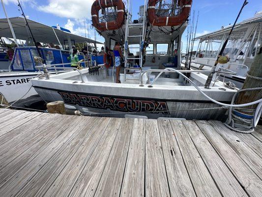 Capt keeps her deck clean and organized, helps you understand safety measures in reeling in so no one gets hooked