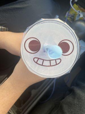 The cute top of the drink we got!