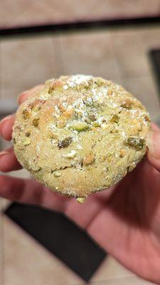 Pistachio cookie - personally love the flavor and the surprising chewiness, though it may be too sweet for some people