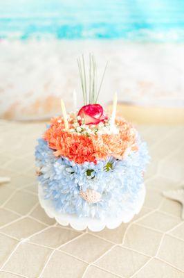 Beach themed floral birthday cake for my daughter