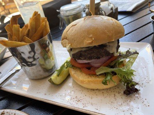 Burger and fries