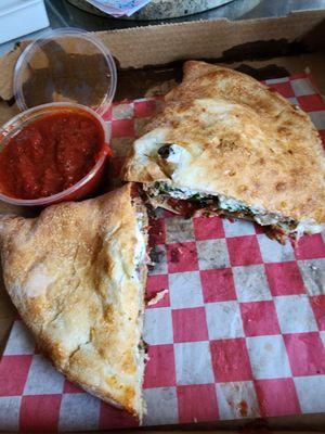 Calzone is packed with flavors