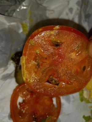 This subway is why I never eat here. Rotten tomatoes!