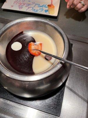 Yin & Yang chocolate fondue