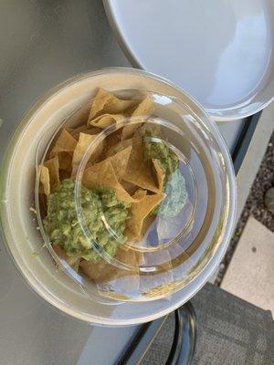 To go chips with guacamole on top-kinda odd.