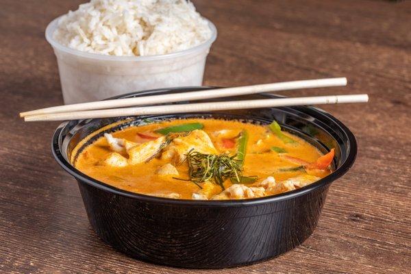 Chicken Panang Curry with rice