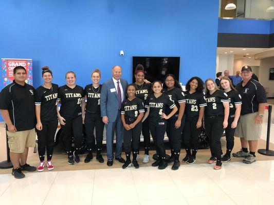 Steve Germain and the Golden Gate High School Ladies Softball Team, Go Titans! Thank you for your Support Golden Gate High School.