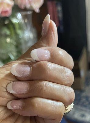 Pink and White Dip with sparkle  by Jennifer