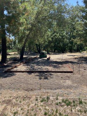 Day 1 bocce ball court framing