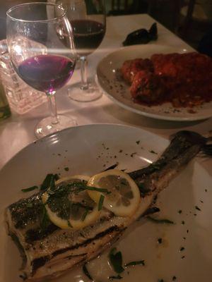 Branzino special & lasagna