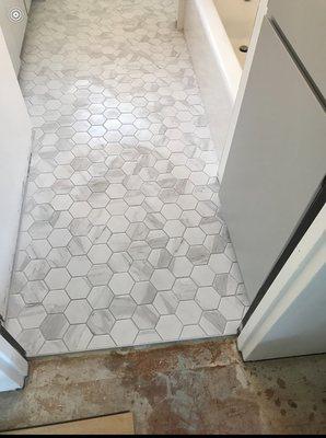 beautiful hexagon tile floor